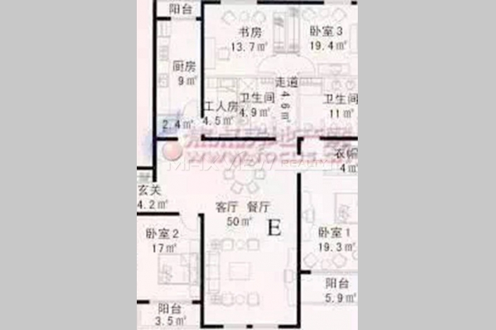 Hairun International Apartment | 海润国际公寓 4bedroom 230sqm ¥25,000 BJ0001413