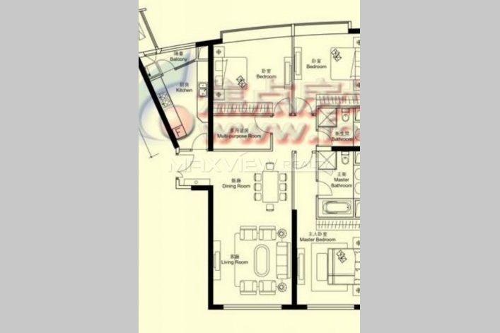 Beijing apartment rental Central Park 3bedroom 179sqm ¥39,000 BJ0001752