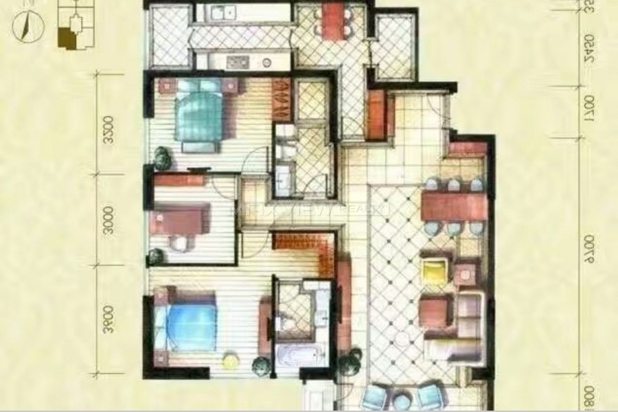 Apartment in Beijing CBD Private Castle 3bedroom 170sqm ¥26,000 BJ0001930