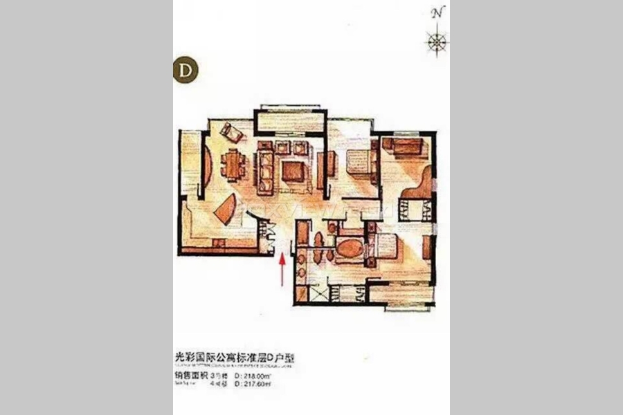 Apartment in Beijing Guangcai International Apartment 3bedroom 217sqm ¥28,000 BJ0002252