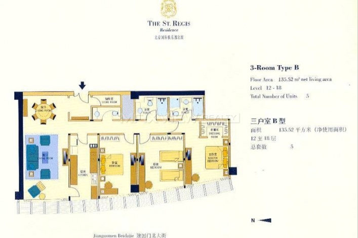 St. Regis Residence 4bedroom 190sqm ¥87,000 BJ0001652