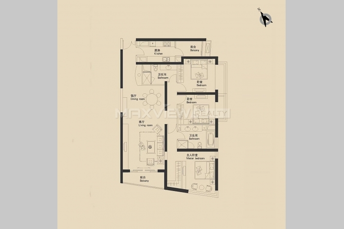 Central Park 新城国际&nbsp;1bedroom&nbsp;199sqm&nbsp;&yen;39,000&nbsp;BJ0008070